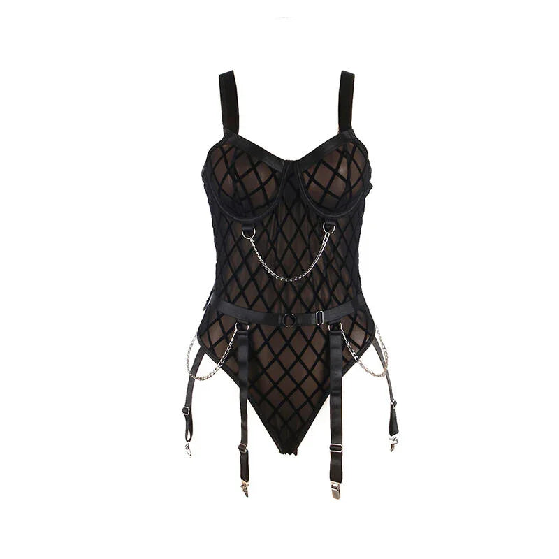 SUBBLIME - 954260 BODY CON CADENAS + LIGUEROS NEGRO S/M - Nuvica