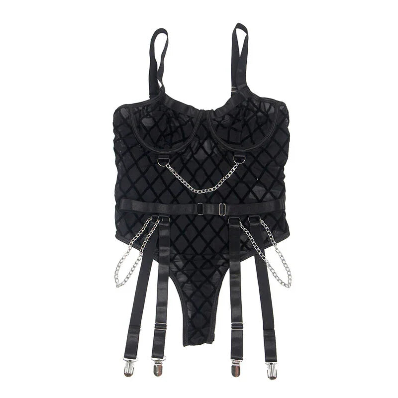SUBBLIME - 954260 BODY CON CADENAS + LIGUEROS NEGRO S/M - Nuvica