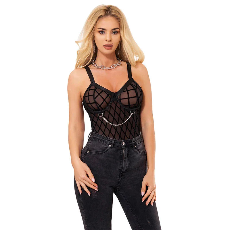 SUBBLIME - 954260 BODY CON CADENAS + LIGUEROS NEGRO S/M - Nuvica