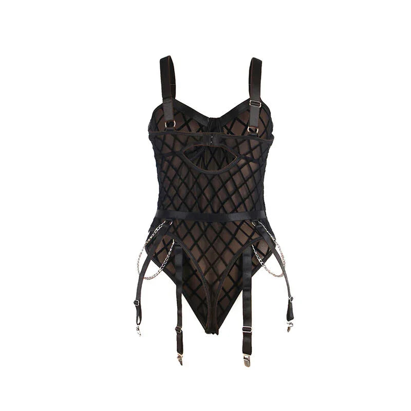 SUBBLIME - 954260 BODY CON CADENAS + LIGUEROS NEGRO S/M - Nuvica