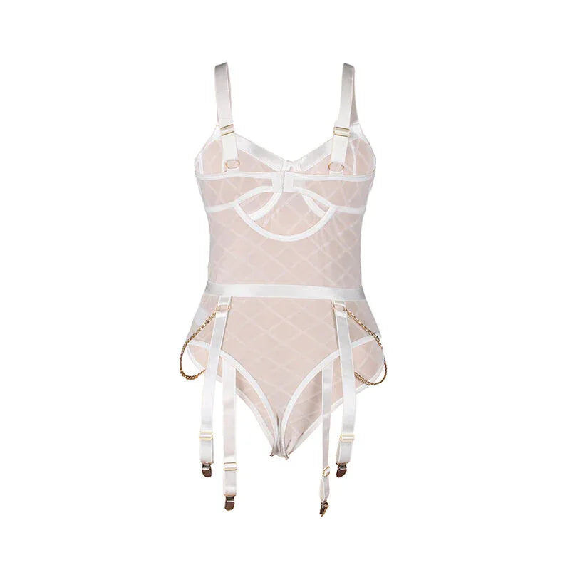SUBBLIME - 954291 BODY CON CADENAS + LIGUEROS BLANCO L/XL - Nuvica