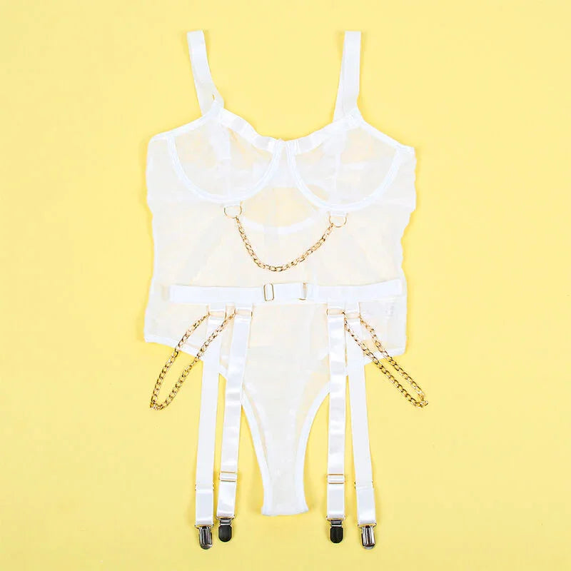 SUBBLIME - 954291 BODY CON CADENAS + LIGUEROS BLANCO L/XL - Nuvica