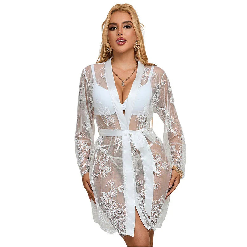 SUBBLIME - 954376 CAMISÓN DE MANGA LARGA CON DISEÑO FLORAL BLANCO L/XL - Nuvica