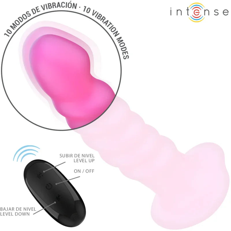 INTENSE - CINDY VIBRADOR TALLA L DISEÑO EN ESPIRAL 10 VIBRACIONES ROSA CONTROL REMOTO - Nuvica