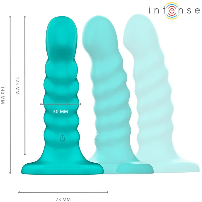 INTENSE - BUFFY VIBRADOR TALLA S DISEÑO EN ESPIRAL 10 VIBRACIONES AZUL CONTROL REMOTO - Nuvica