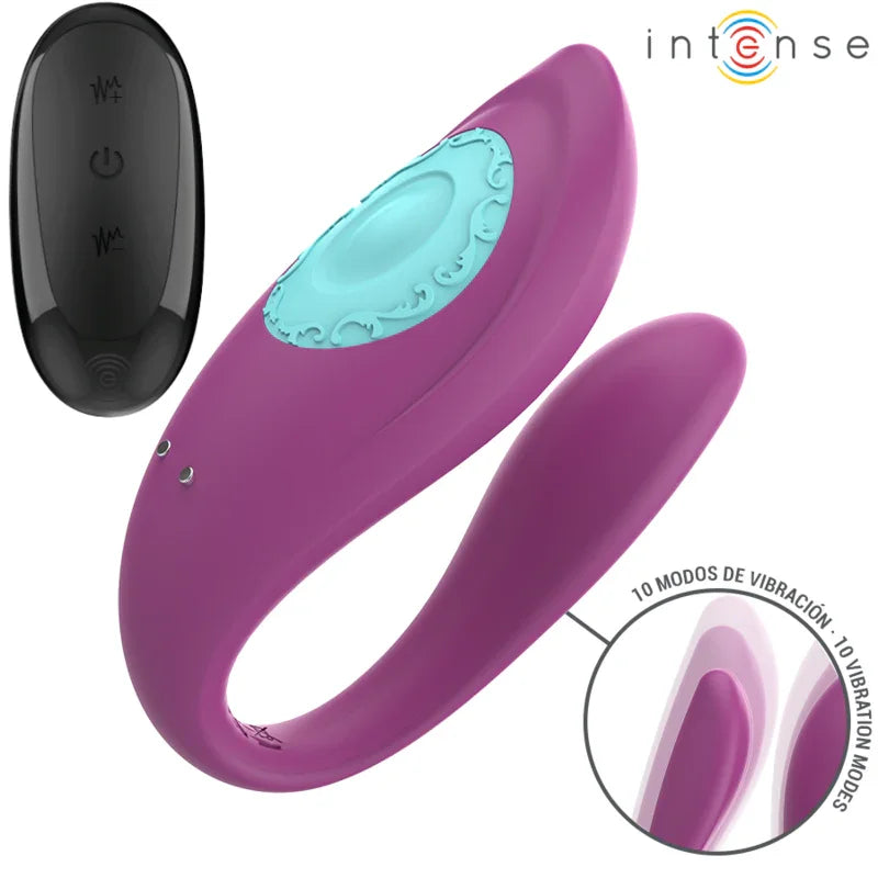 INTENSE - ANNIE ESTIMULADOR & VIBRADOR FORMA DE U MORADO CONTROL REMOTO - Nuvica