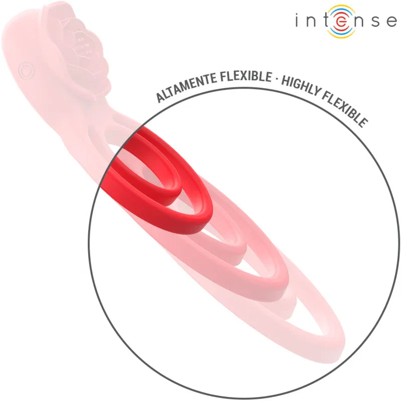 INTENSE - GAIL ROSA ESTIMULADORA 10 VIBRACIONES ROJO CONTROL REMOTO - Nuvica
