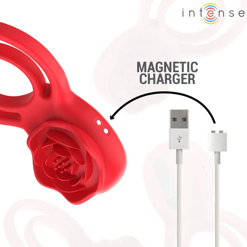 INTENSE - GAIL ROSA ESTIMULADORA 10 VIBRACIONES ROJO CONTROL REMOTO - Nuvica