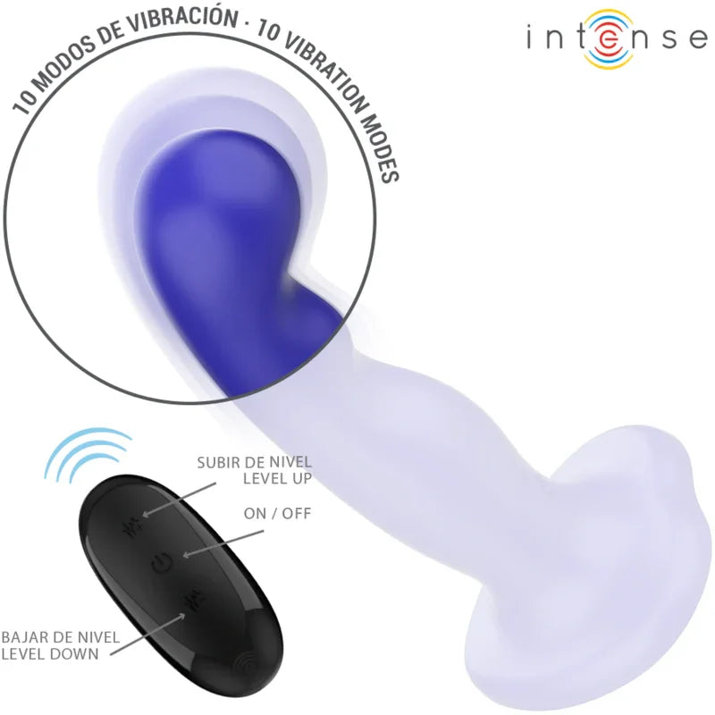 INTENSE - SHORTY VIBRADOR CON VENTOSA AZUL CONTROL REMOTO - Nuvica