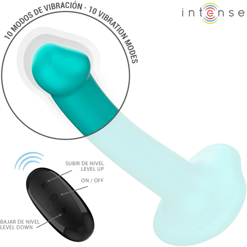 INTENSE - KATIE VIBRADOR CON VENTOSA 10 VIBRACIONES AZUL OSCURO CONTROL REMOTO - Nuvica
