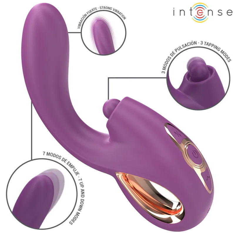 INTENSE - LALI VIBRADOR PUNTO G MULTIFUNCIÓN ESTIMULACIÓN & EMPUJE & VIBRACIÓN MORADO - Nuvica