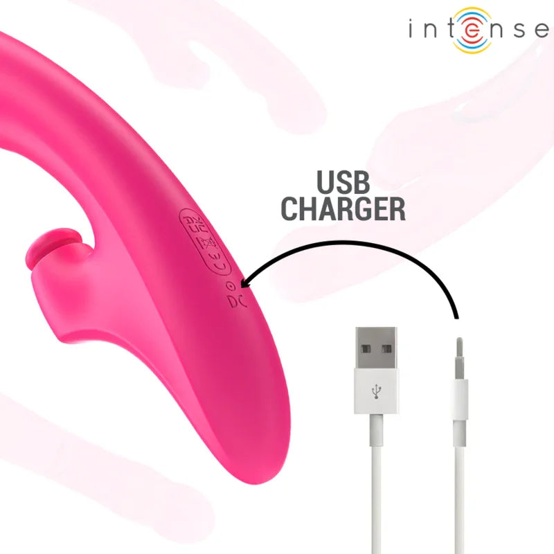 INTENSE - EMI VIBRADOR 13,5 CM MULTIFUNCIÓN 3 EN 1 10 VIBRACIONES ROSA - Nuvica