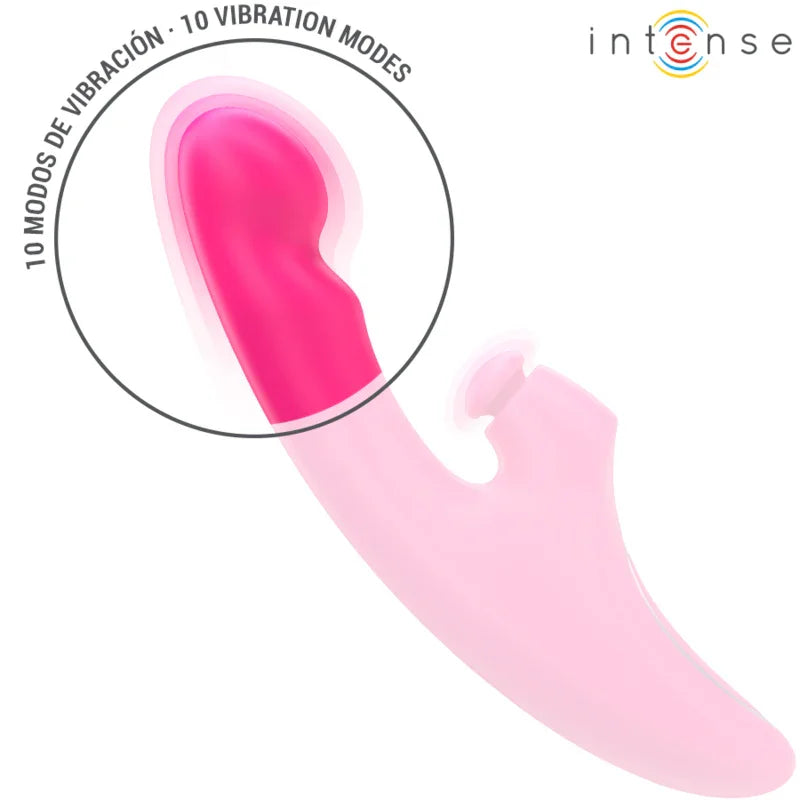 INTENSE - EMI VIBRADOR 13,5 CM MULTIFUNCIÓN 3 EN 1 10 VIBRACIONES ROSA - Nuvica