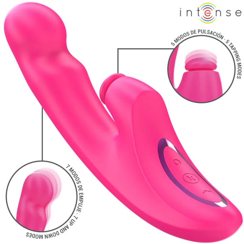 INTENSE - EMI VIBRADOR 13,5 CM MULTIFUNCIÓN 3 EN 1 10 VIBRACIONES ROSA - Nuvica
