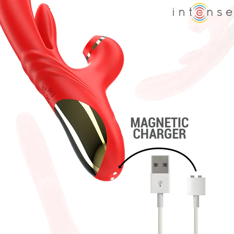 INTENSE - KAROL VIBRADOR MULTIFUNCIÓN EMPUJE & ESTIMULACIÓN & ONDAS ESTIMULADORAS ROJO - Nuvica
