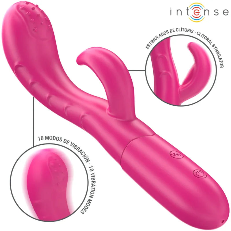 INTENSE - AMARA VIBRADOR CON LENGUA ESTIMULADORA 10 VIBRACIONES ROSA - Nuvica