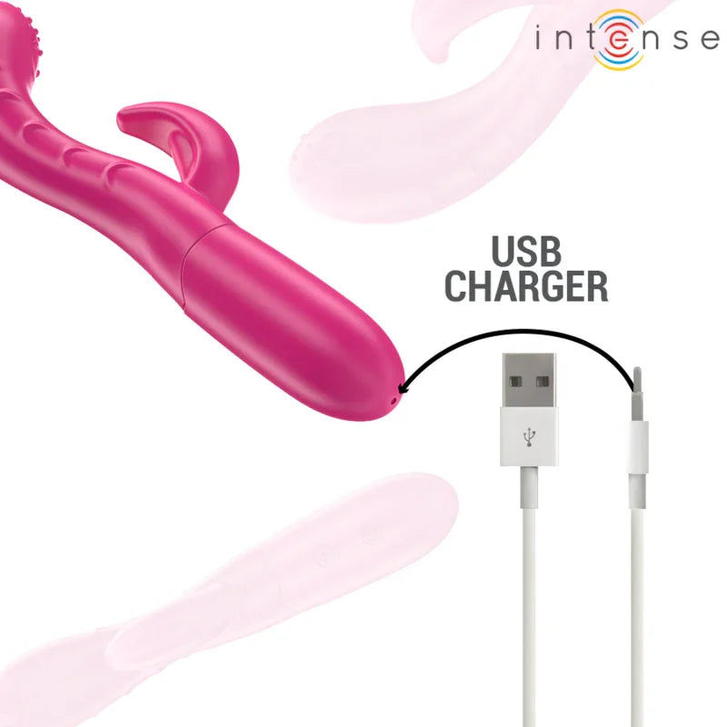 INTENSE - AMARA VIBRADOR CON LENGUA ESTIMULADORA 10 VIBRACIONES ROSA - Nuvica