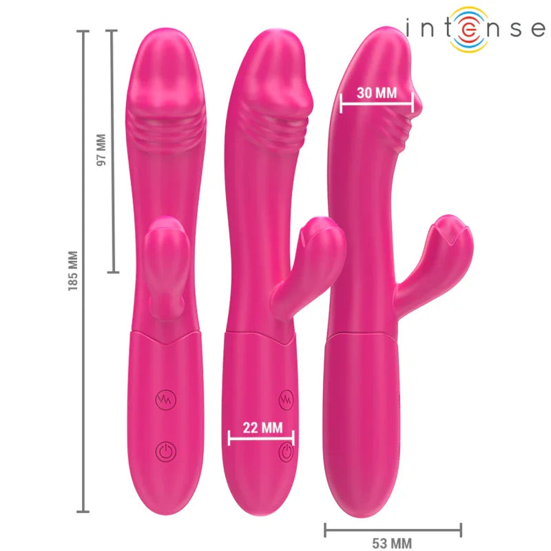 INTENSE - IVY VIBRADOR FLEXIBLE 10 VIBRACIONES CON LENGUA ESTIMULADORA ROSA - Nuvica