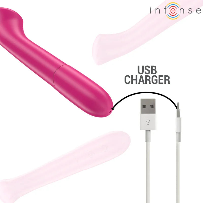 INTENSE - PATY VIBRADOR 19 CM FLEXIBLE 10 VIBRACIONES MODELO 2 ROSA - Nuvica