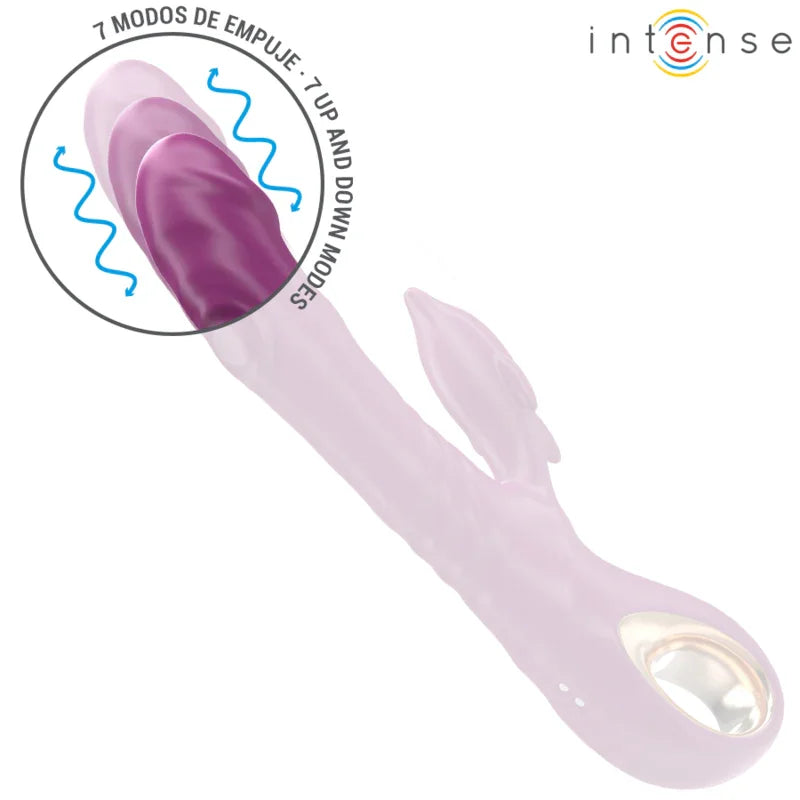 INTENSE - HALLE VIBRADOR MULTIFUNCIÓN CON LENGUA ESTIMULADORA EN FORMA DE DELFÍN MORADO - Nuvica