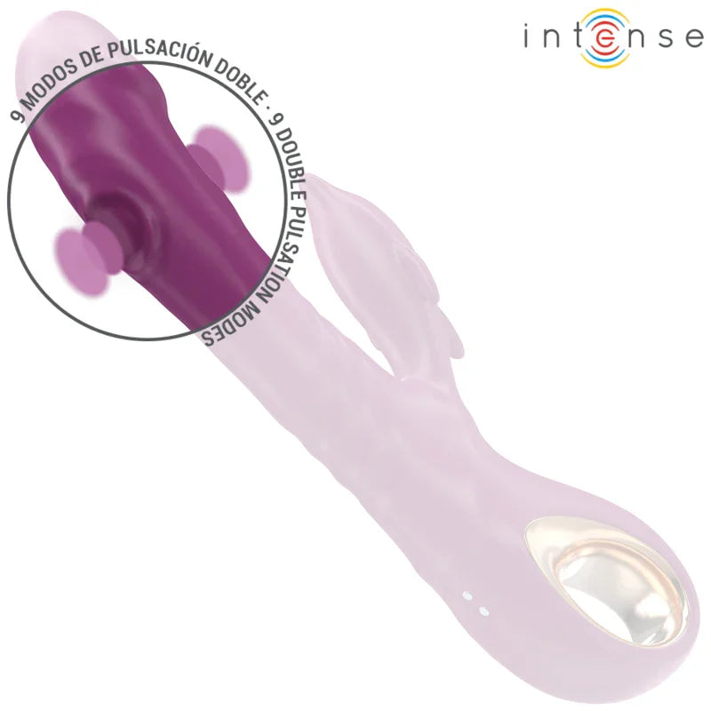 INTENSE - HALLE VIBRADOR MULTIFUNCIÓN CON LENGUA ESTIMULADORA EN FORMA DE DELFÍN MORADO - Nuvica