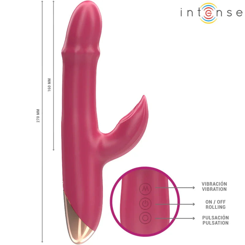 INTENSE - CHLOE VIBRADOR MULTIFUNCIÓN 3 EN 1 ROJO - Nuvica