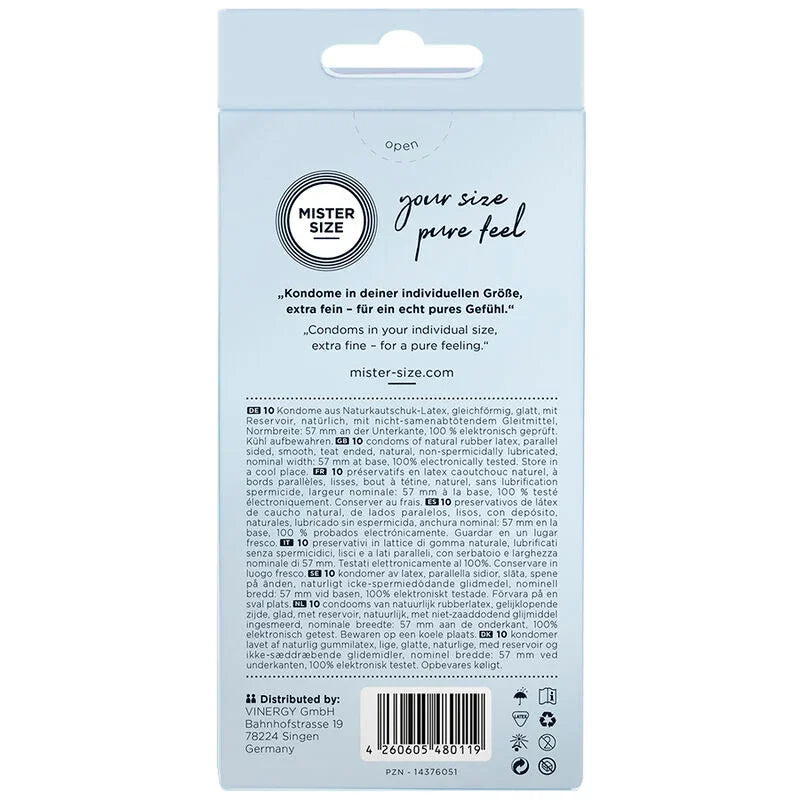 MISTER SIZE - PRESERVATIVOS TALLA L 57 MM (10 UNIDADES) - Nuvica