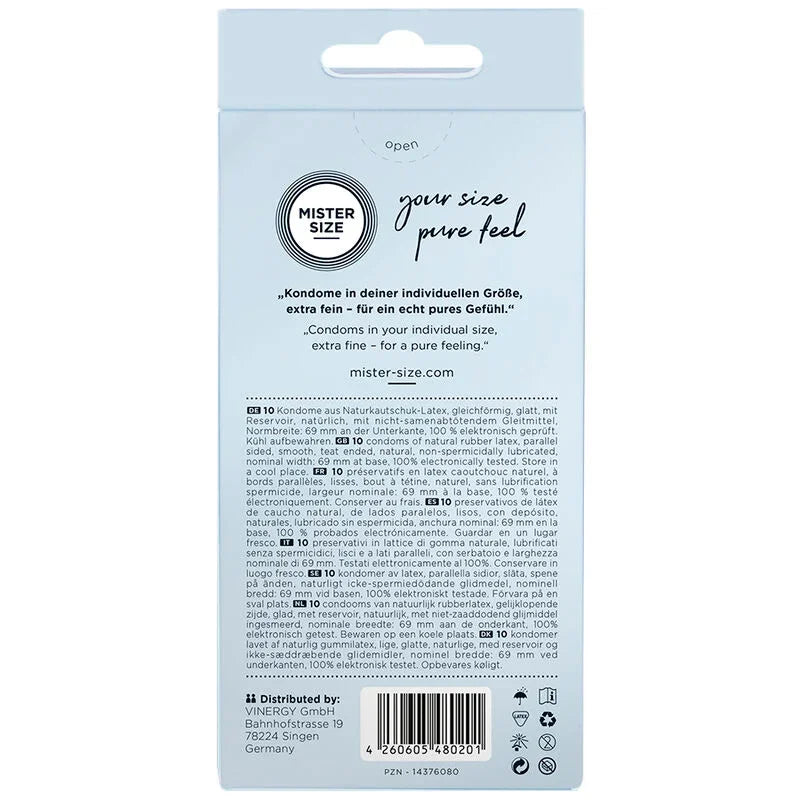MISTER SIZE - PRESERVATIVOS TALLA XXXL 69 MM (10 UNIDADES) - Nuvica