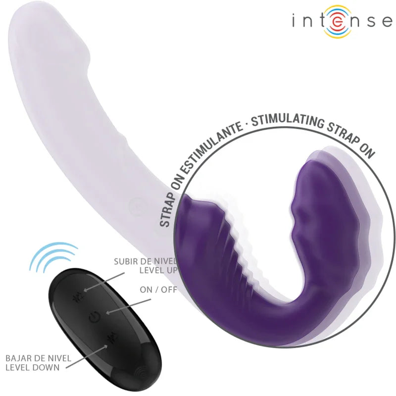 INTENSE - JILL VIBRADOR DOBLE 20 CM VIOLETA CONTROL REMOTO - Nuvica
