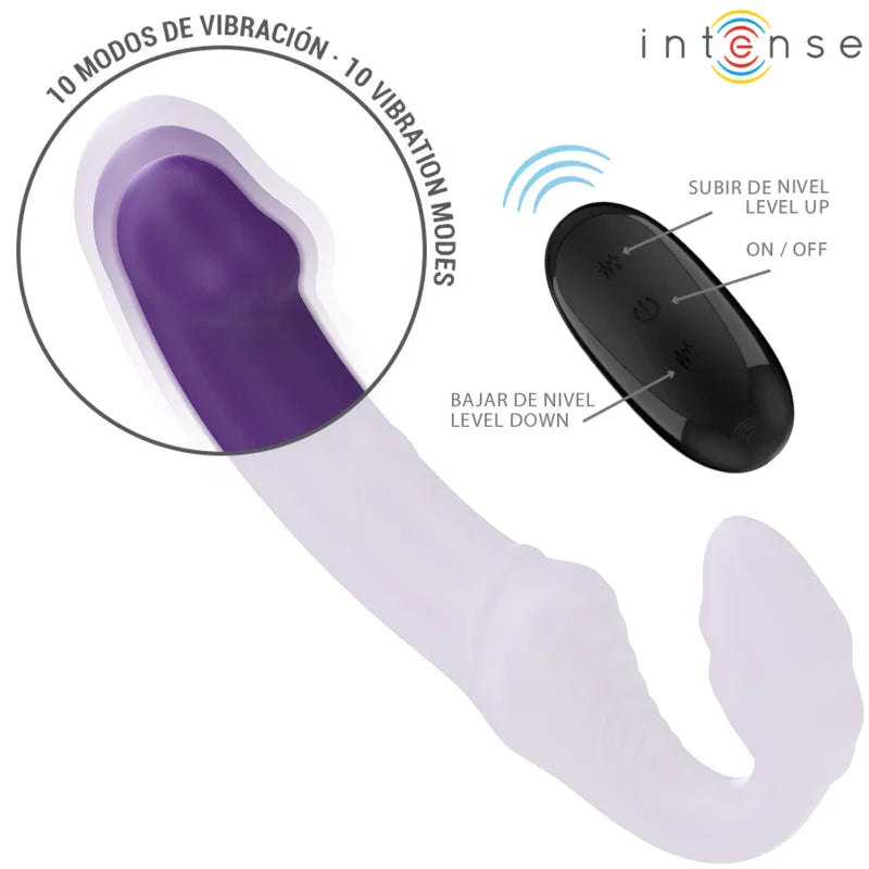 INTENSE - JILL VIBRADOR DOBLE 20 CM VIOLETA CONTROL REMOTO - Nuvica
