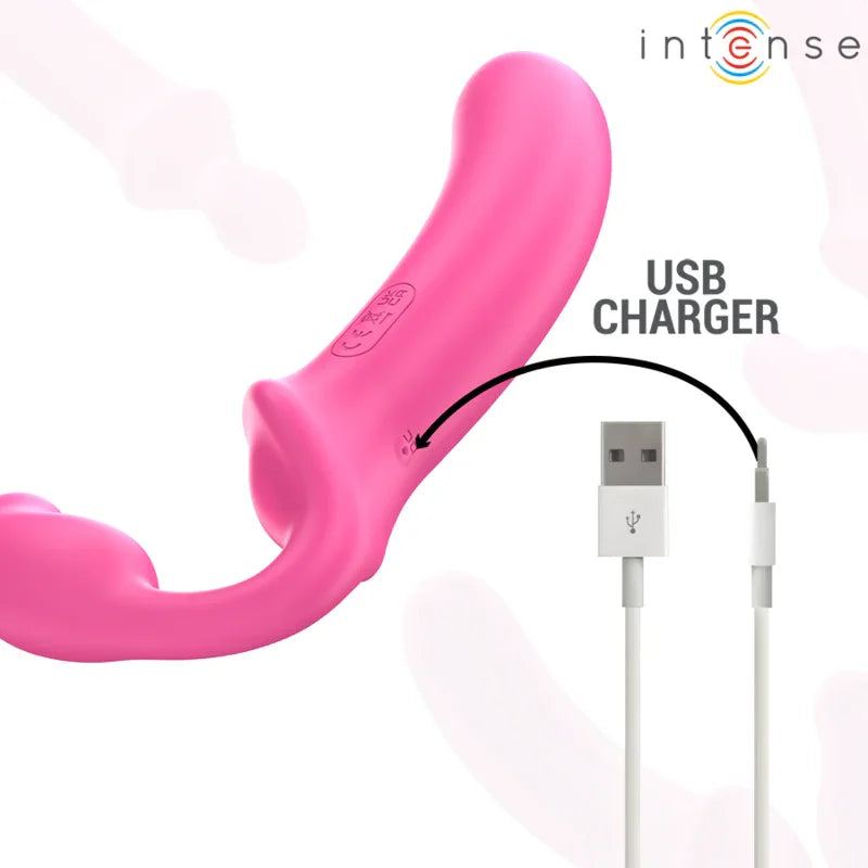 INTENSE - AMY VIBRADOR DOBLE 20 CM ROSA CONTROL REMOTO - Nuvica