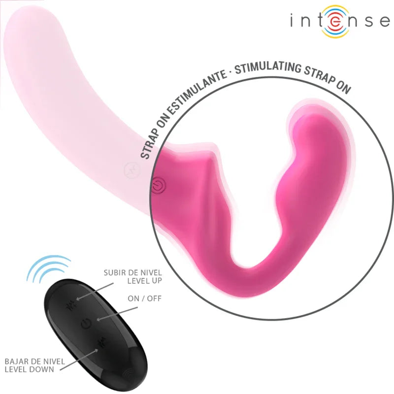 INTENSE - AMY VIBRADOR DOBLE 20 CM ROSA CONTROL REMOTO - Nuvica
