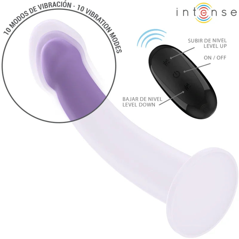 INTENSE - EDDIE VIBRADOR 17,5 CM 10 VIBRACIONES MORADO CONTROL REMOTO - Nuvica