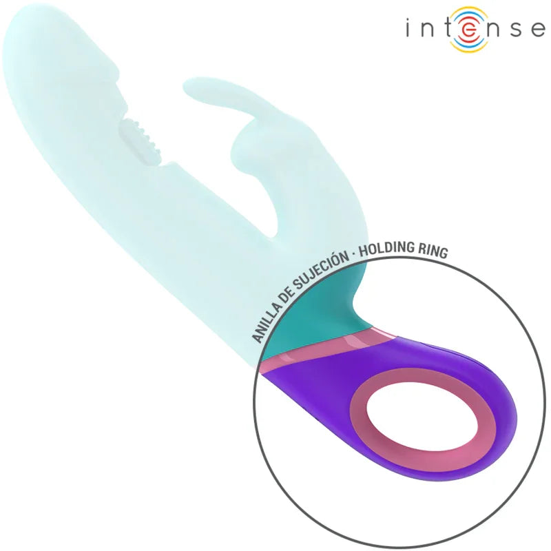 INTENSE - MÓNICA VIBRADOR RABBIT CON ESTIMULADOR ROTATORIO DEL PUNTO G AZUL - Nuvica