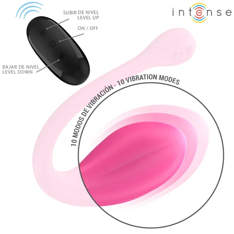 INTENSE - JANICE VIBRADOR U DOBLE ESTIMULACIÓN 10 VIBRACIONES ROSA CONTROL REMOTO - Nuvica