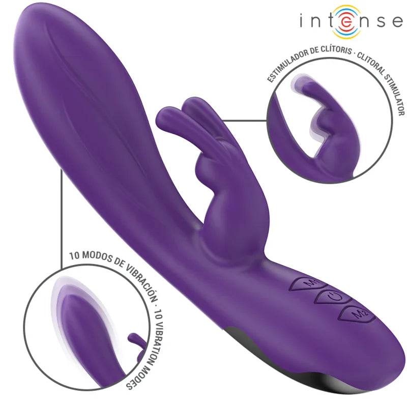 INTENSE - RANDALL VIBRADOR RABBIT 10 VIBRACIONES MORADO - Nuvica
