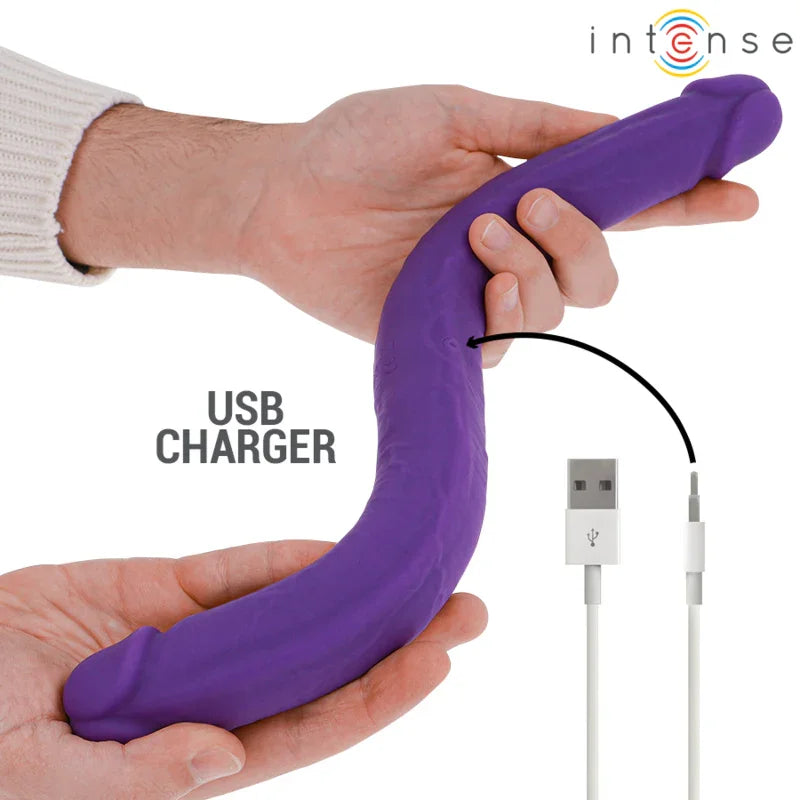 INTENSE - GUNTER DILDO DOBLE VIBRADOR 40 CM MORADO CONTROL REMOTO - Nuvica