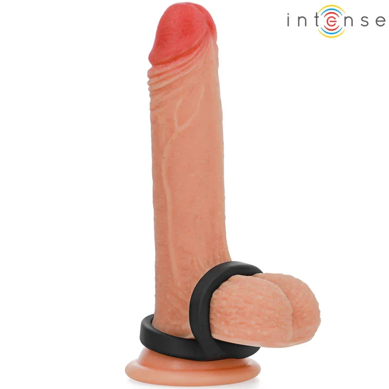 INTENSE - BOBBY ANILLO DOBLE PARA PENE SILICONA NEGRO - Nuvica