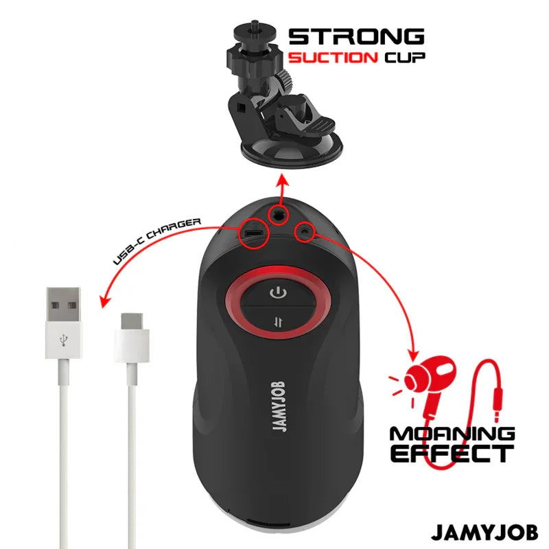 JAMYJOB - GRAVITY MASTURBADOR VAGINA AUTOMÁTICO 5 MODOS DE EMPUJE Y EFECTO SONIDO - Nuvica