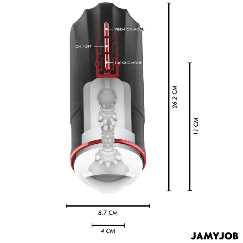 JAMYJOB - MEGABITE MASTURBADOR BOCA AUTOMTICO 5 MODOS ONDAS ESTIMULADORAS Y VIBRACIÓN - Nuvica