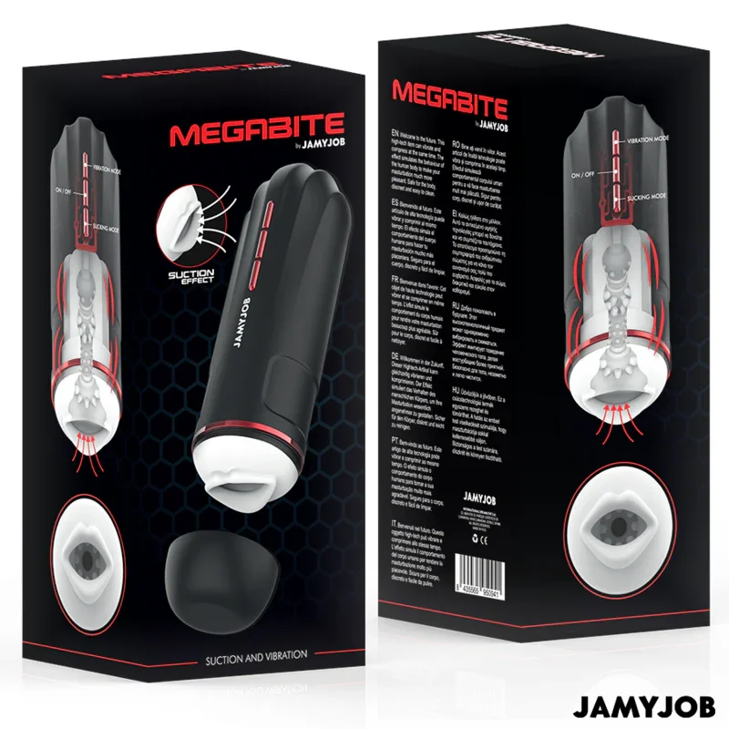 JAMYJOB - MEGABITE MASTURBADOR BOCA AUTOMTICO 5 MODOS ONDAS ESTIMULADORAS Y VIBRACIÓN - Nuvica