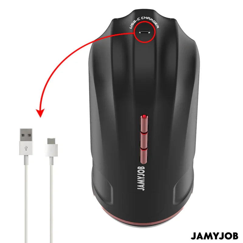 JAMYJOB - MEGABITE MASTURBADOR BOCA AUTOMTICO 5 MODOS ONDAS ESTIMULADORAS Y VIBRACIÓN - Nuvica