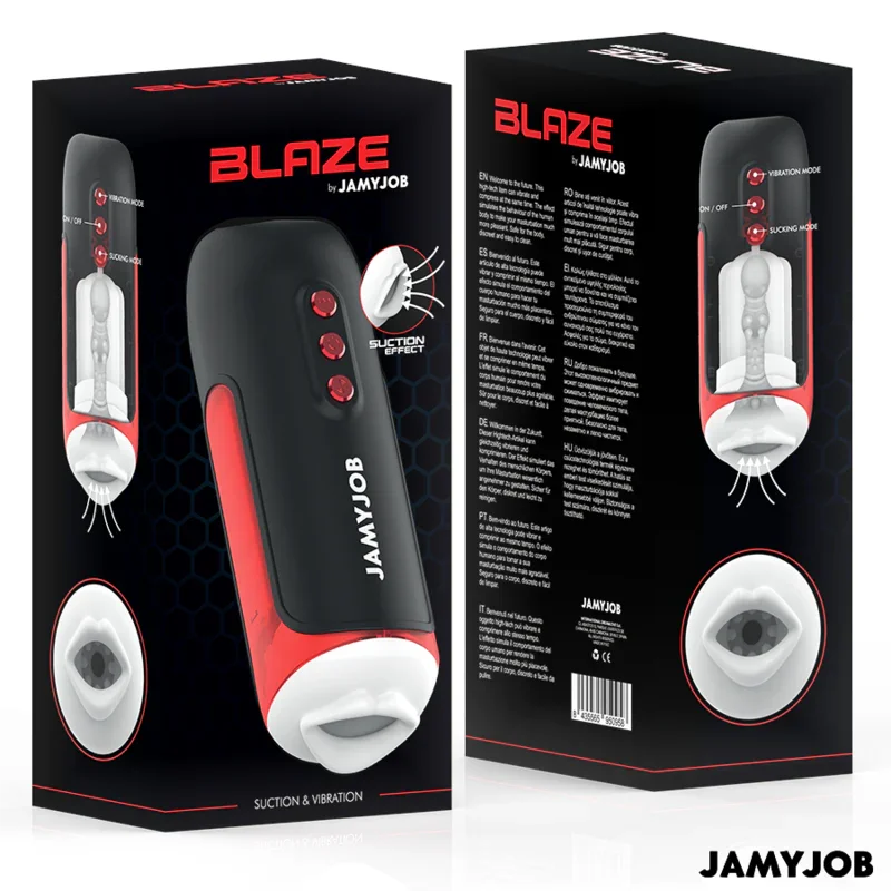 JAMYJOB - BLAZE MASTURBADOR BOCA AUTOMTICO 5 MODOS ONDAS ESTIMULADORAS Y VIBRACIÓN - Nuvica