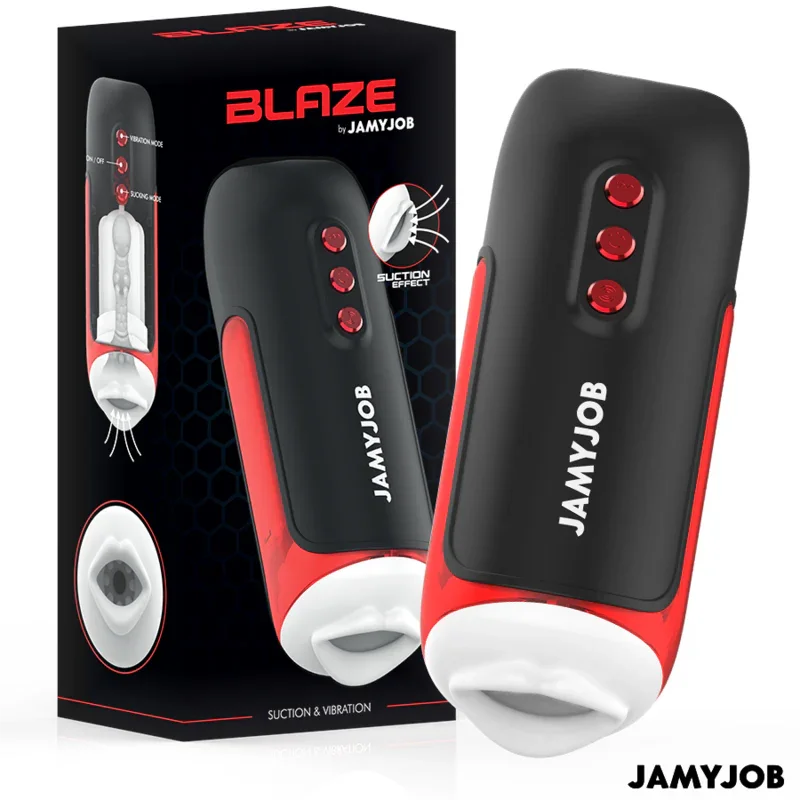 JAMYJOB - BLAZE MASTURBADOR BOCA AUTOMTICO 5 MODOS ONDAS ESTIMULADORAS Y VIBRACIÓN - Nuvica