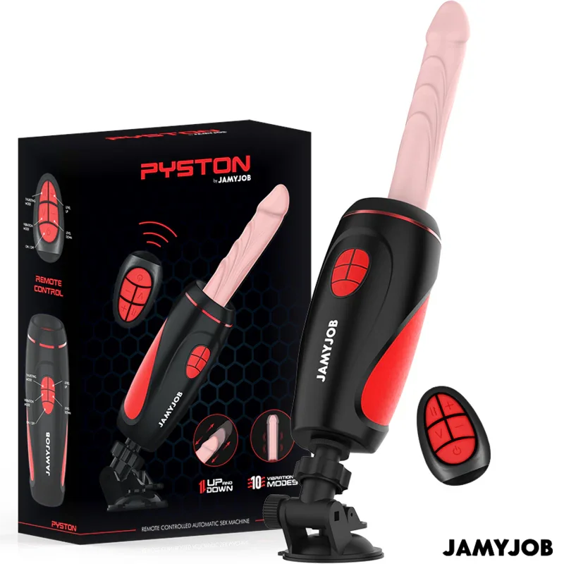 JAMYJOB - PYSTON BASE MASTURBADOR AUTOMÁTICO CON DILDO CONTROL REMOTO - Nuvica