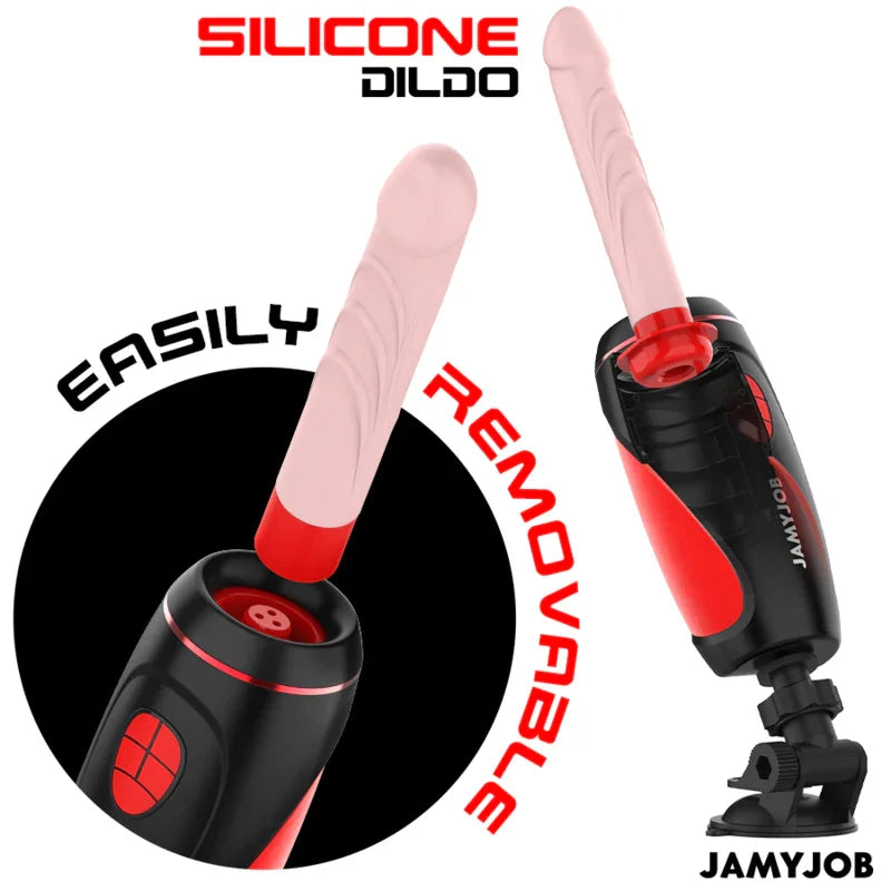 JAMYJOB - PYSTON BASE MASTURBADOR AUTOMÁTICO CON DILDO CONTROL REMOTO - Nuvica