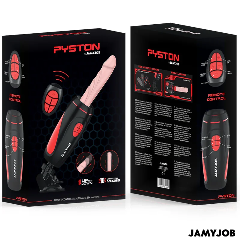 JAMYJOB - PYSTON BASE MASTURBADOR AUTOMÁTICO CON DILDO CONTROL REMOTO - Nuvica
