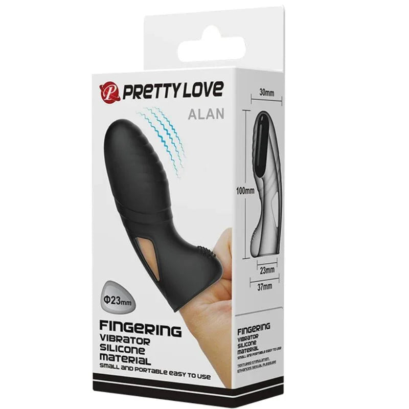 PRETTY LOVE - ALAN VIBRADOR DE DEDO SILICONA NEGRO - Nuvica