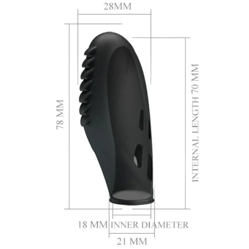 PRETTY LOVE - GILO VIBRADOR DE DEDO SILICONA NEGRO - Nuvica