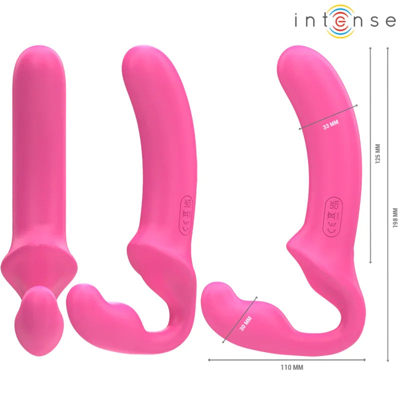 INTENSE - AMY VIBRADOR DOBLE 20 CM ROSA CONTROL REMOTO - Nuvica